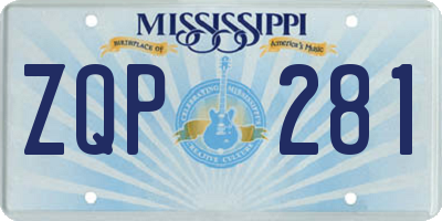 MS license plate ZQP281