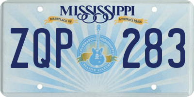 MS license plate ZQP283
