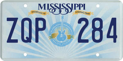 MS license plate ZQP284
