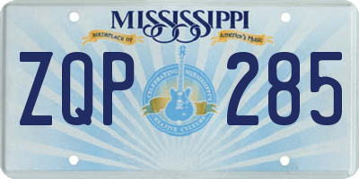 MS license plate ZQP285