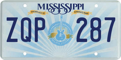 MS license plate ZQP287