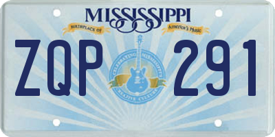 MS license plate ZQP291