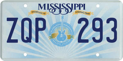 MS license plate ZQP293