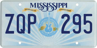 MS license plate ZQP295