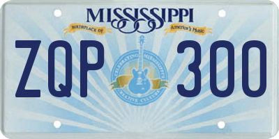 MS license plate ZQP300