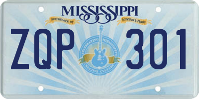 MS license plate ZQP301
