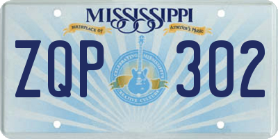 MS license plate ZQP302