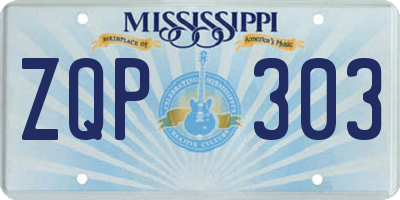MS license plate ZQP303