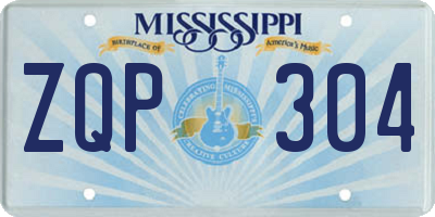 MS license plate ZQP304