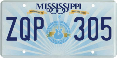 MS license plate ZQP305