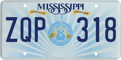 MS license plate ZQP318