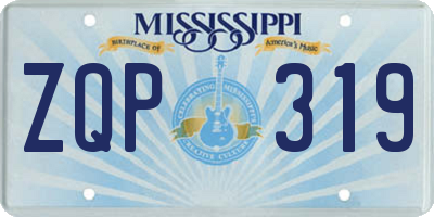 MS license plate ZQP319