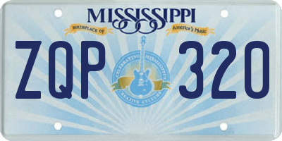 MS license plate ZQP320
