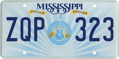 MS license plate ZQP323