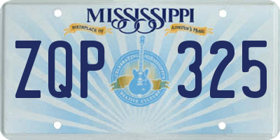 MS license plate ZQP325