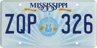 MS license plate ZQP326