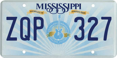 MS license plate ZQP327
