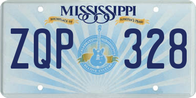 MS license plate ZQP328