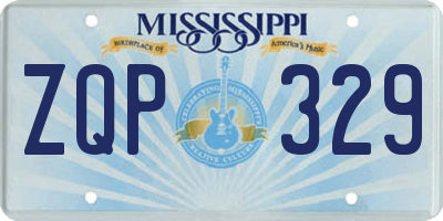 MS license plate ZQP329