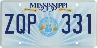 MS license plate ZQP331