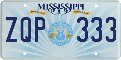 MS license plate ZQP333