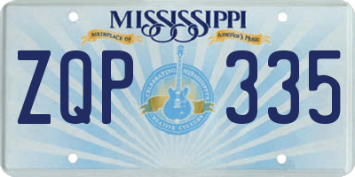 MS license plate ZQP335