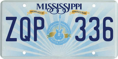 MS license plate ZQP336