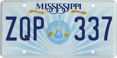 MS license plate ZQP337