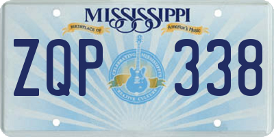 MS license plate ZQP338