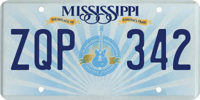 MS license plate ZQP342
