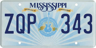 MS license plate ZQP343