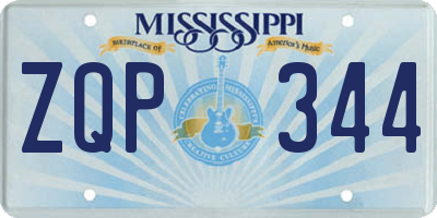 MS license plate ZQP344