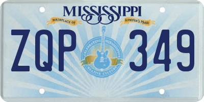 MS license plate ZQP349