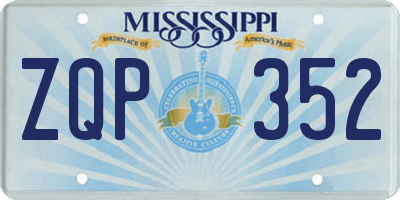 MS license plate ZQP352