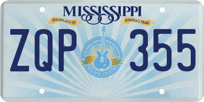 MS license plate ZQP355