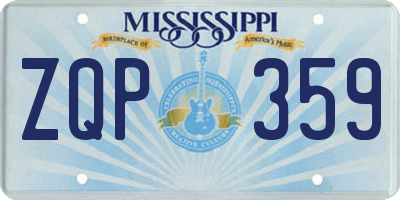 MS license plate ZQP359