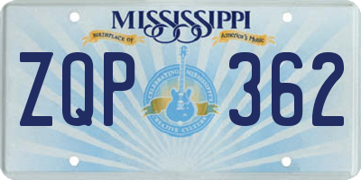 MS license plate ZQP362