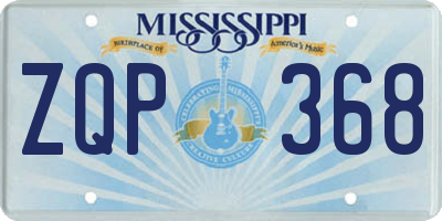 MS license plate ZQP368