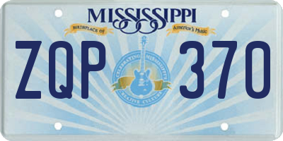 MS license plate ZQP370