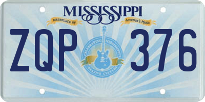 MS license plate ZQP376