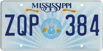 MS license plate ZQP384