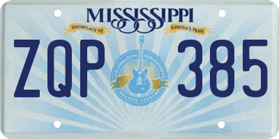 MS license plate ZQP385