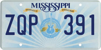 MS license plate ZQP391