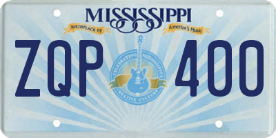 MS license plate ZQP400