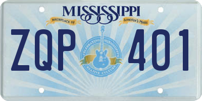 MS license plate ZQP401