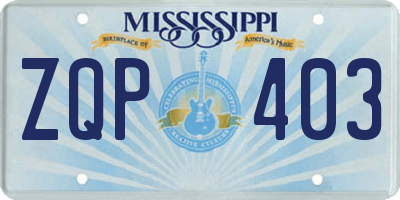 MS license plate ZQP403