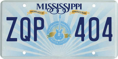 MS license plate ZQP404