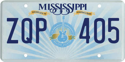 MS license plate ZQP405