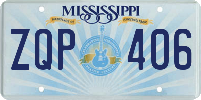 MS license plate ZQP406