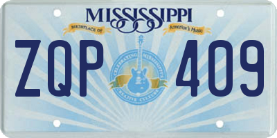 MS license plate ZQP409
